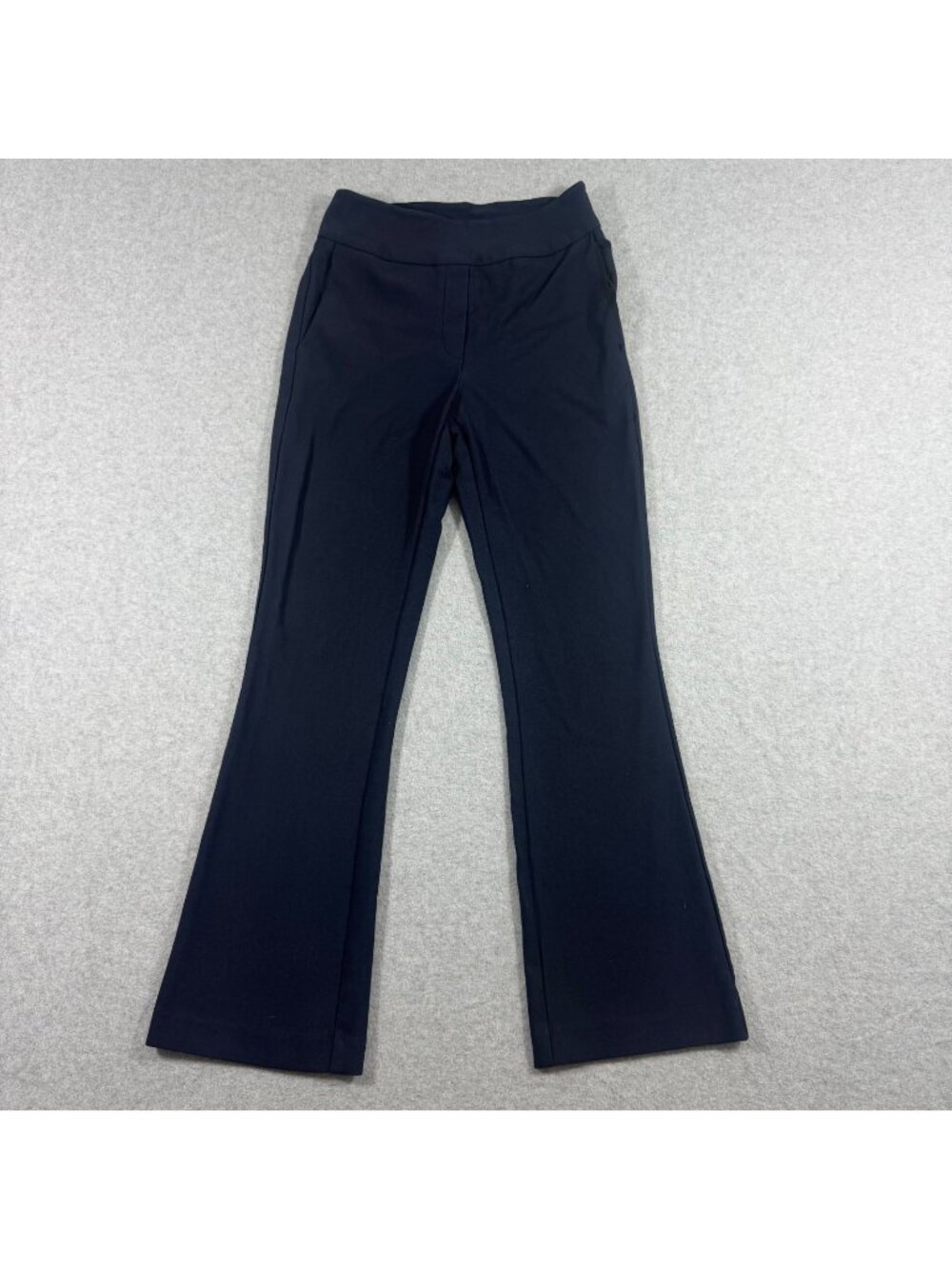 Margaret M Petite Womens S/P Navy Pull On Flare Dress Pants Stretch Canada